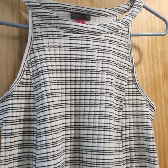 Vince Camuto black and white striped sleeveless tank top - Picture 4 of 12